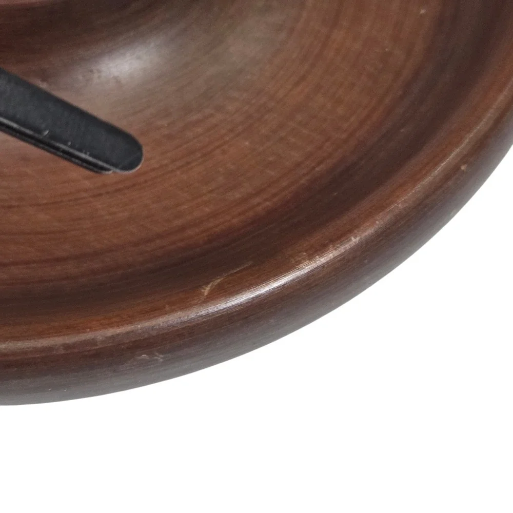 Antique English Oak Wood Candlestick‎ Holders Brass Open Barley Twist